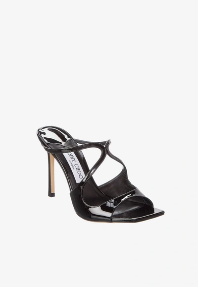 Shop Jimmy Choo Anise 95 Sandals In Patent Leather In Black