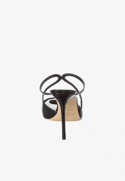 Jimmy Choo Anise 95mm Cut-out Patent Mules In Black