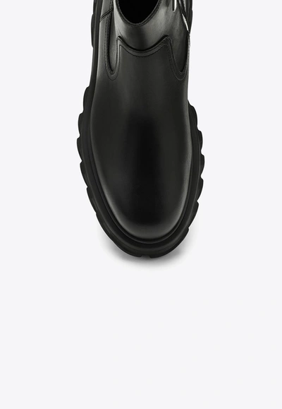 Shop Off-white Chunky Leather Ankle Boot In Black