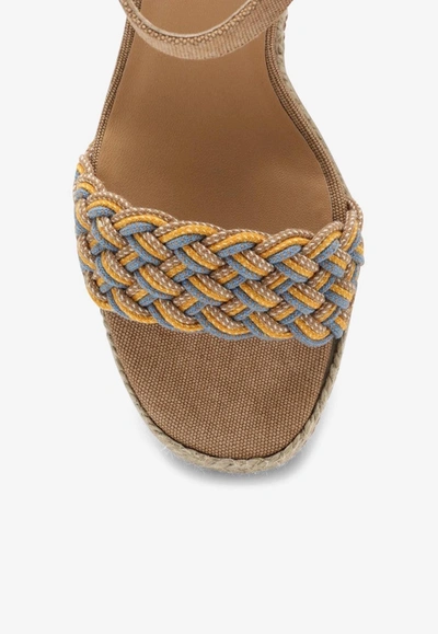 Shop Castaã±er Anne 130 Woven Platform Sandals In Multicolor
