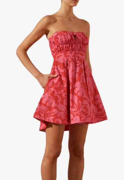 Shop Shona Joy Antonia Strapless Bustier Mini Dress In Red