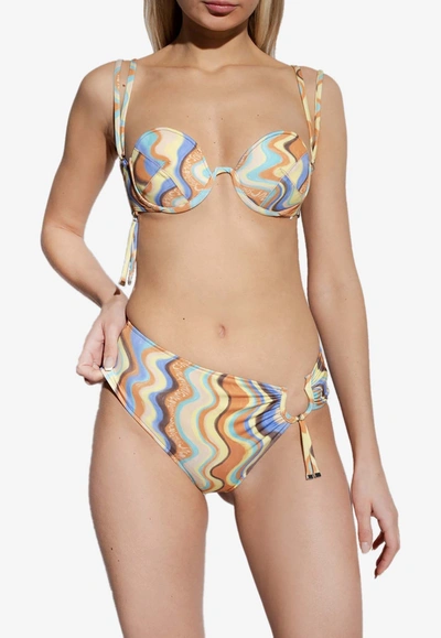 Shop Jacquemus Aouro Printed Bikini Top In Multicolor