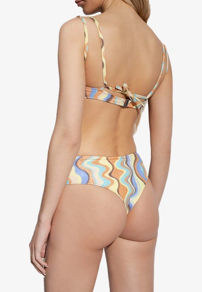 Shop Jacquemus Aouro Printed Bikini Top In Multicolor