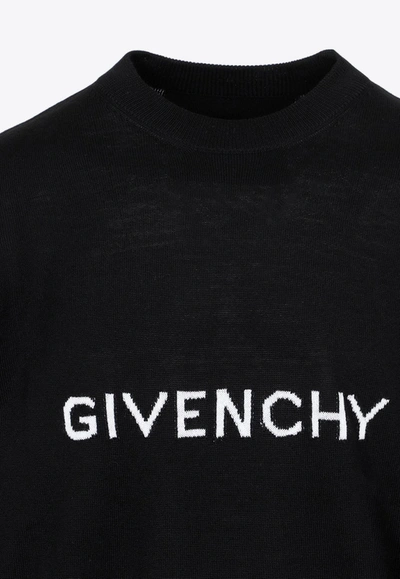 Shop Givenchy Archetype Knitted Wool Sweater In Black