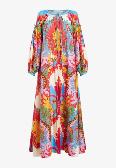 Shop Etro Archive Paisley Print Kaftan In Multicolor