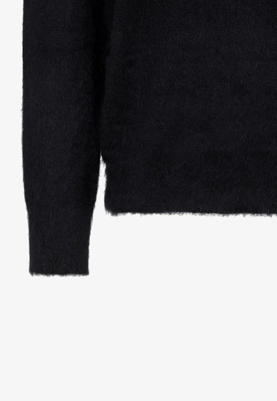 Shop Off-white Arrow Intarsia Knitted Mohair Sweater In Black