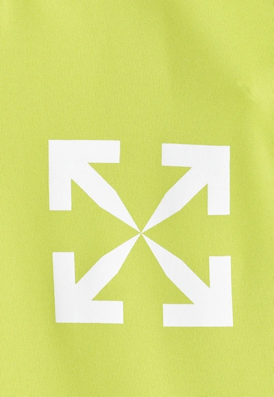 Shop Off-white Arrow Print Zip-up Jacket In Lime