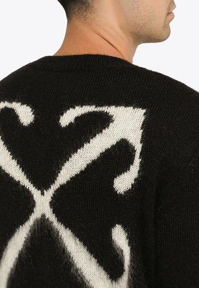Shop Off-white Arrows Intarsia Knit Sweater In Black