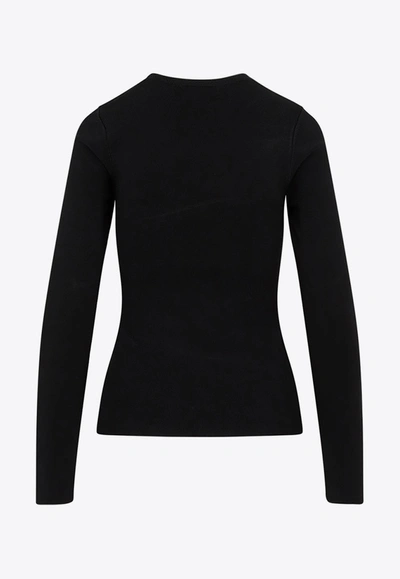 Shop Victoria Beckham Asymmetric Cut-out Top In Black