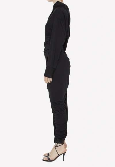 Shop Alexander Wang Asymmetric Draped Maxi Dress In Black