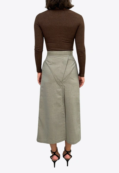 Shop Dawei Asymmetric Draped Midi Skirt In Multicolor