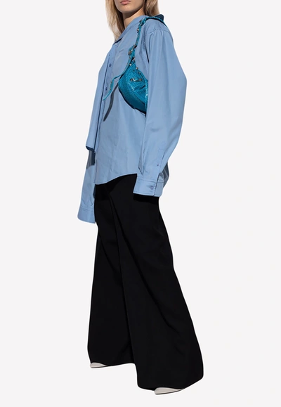 Shop Balenciaga Asymmetric Long-sleeved Shirt In Blue