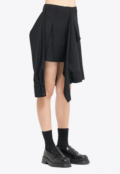 Shop Goen J Asymmetric Mini Skirt With Layered Shirt In Black