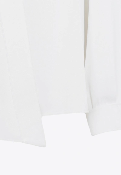 Shop Giorgio Armani Asymmetric Silk Shirt In White