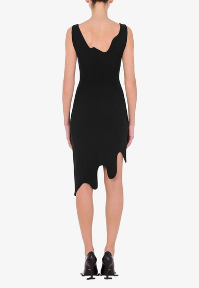 Shop Moschino Asymmetrical Mini Dress In Black