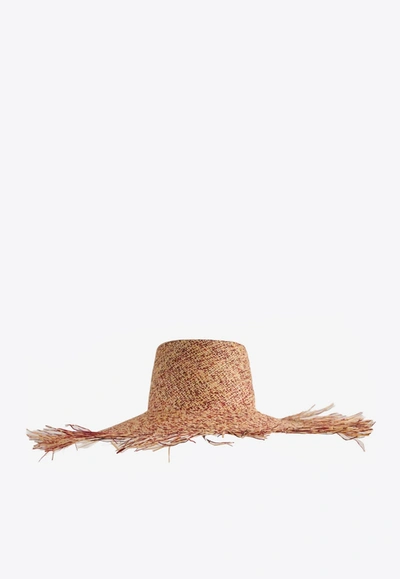 Shop Van Palma Aurora Hat In Mixed Toquilla Straw In Brown