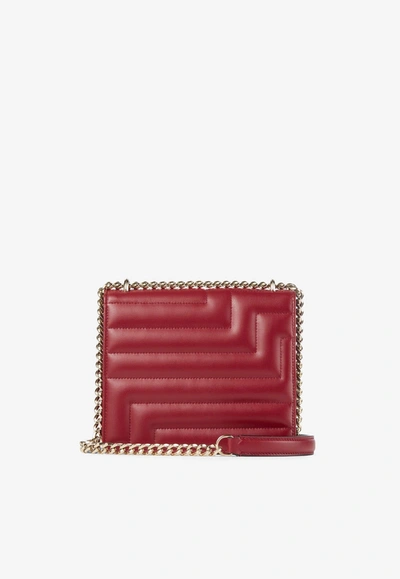 Shop Jimmy Choo Avenue Quad Shoulder Bag In Quilted Nappa Leather In Red