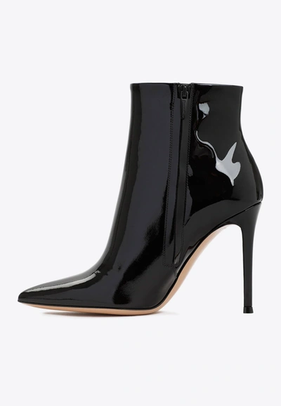 Shop Gianvito Rossi Avril 115 Leather Ankle Boots In Black