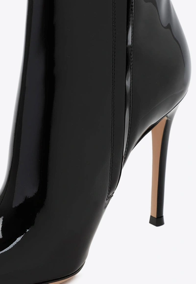 Shop Gianvito Rossi Avril 115 Leather Ankle Boots In Black