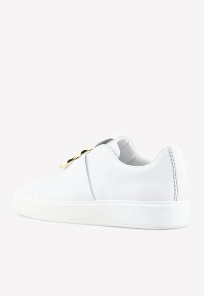 Shop Balmain B-court Calf Leather Sneakers In White