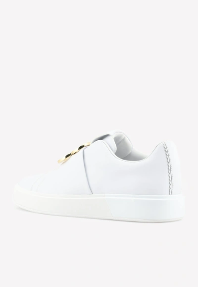 Balmain B-court Calf Leather Sneakers In White