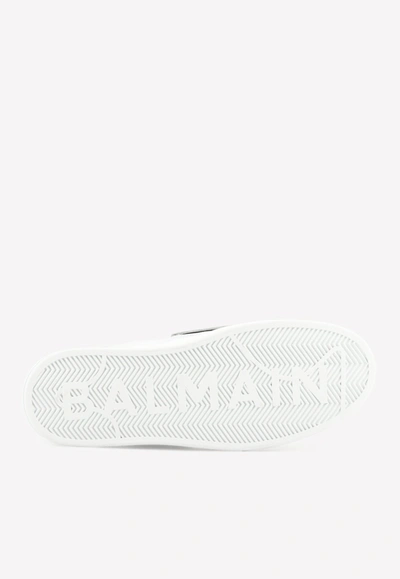 Shop Balmain B-court Calf Leather Sneakers In White