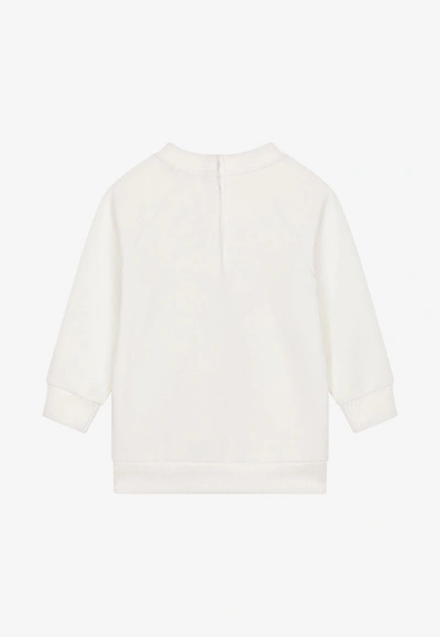 Shop Dolce & Gabbana Babies Leopard-print Sweatshirt In White