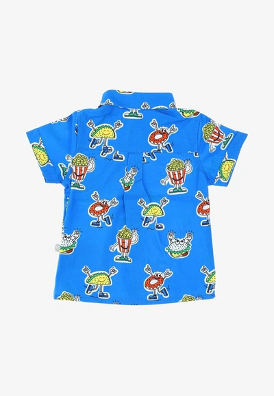 Shop Stella Mccartney Baby Boys All-over Cartoon Print Shirt In Blue