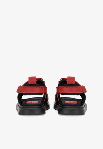 Shop Dolce & Gabbana Baby Boys Dg Sandals In Calf Leather In Red