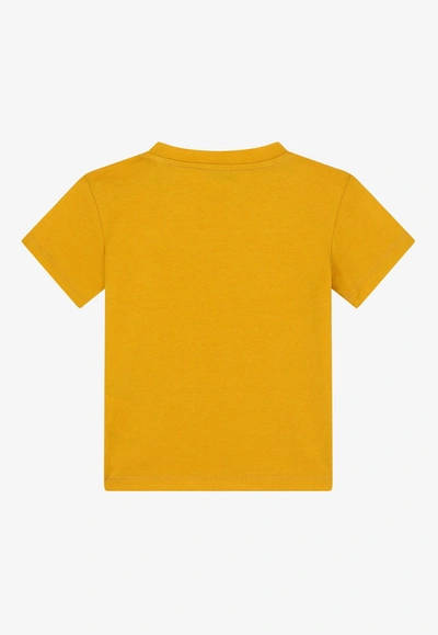 Shop Dolce & Gabbana Baby Boys Embroidered Dg T-shirt In Yellow