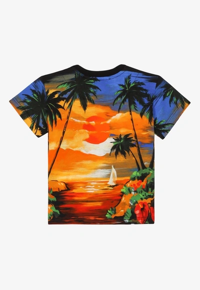 Shop Dolce & Gabbana Baby Boys Hawaiian Print T-shirt In Multicolor