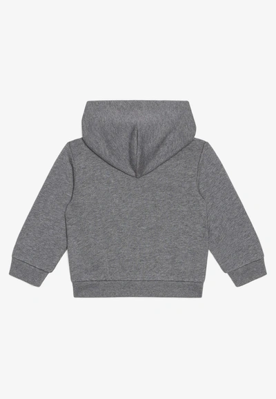 Shop Dolce & Gabbana Baby Boys Logo Plate Hoodie In Gray