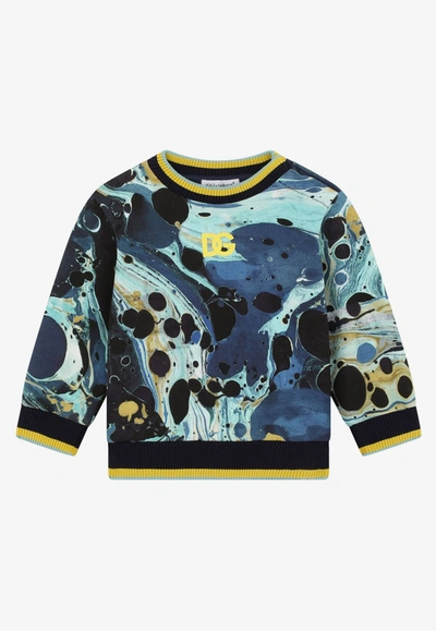 Dolce & Gabbana Abstract-print Cotton Sweatshirt In Multicolor
