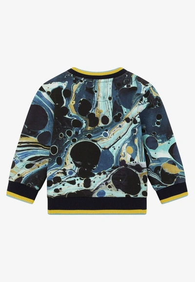 Shop Dolce & Gabbana Baby Boys Marbled Print Sweatshirt In Multicolor