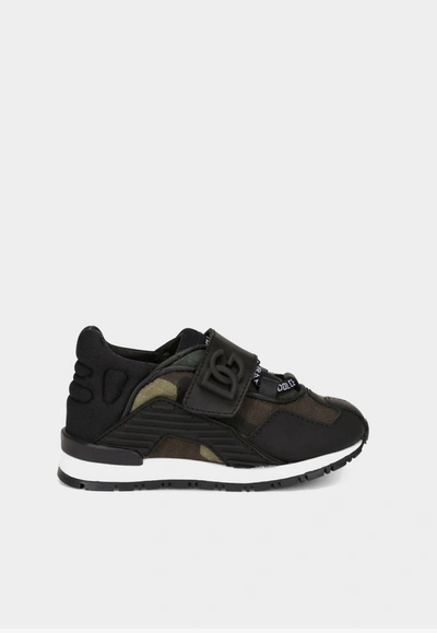 Shop Dolce & Gabbana Baby Boys Ns1 Camouflage Print Dg Sneakers In Black
