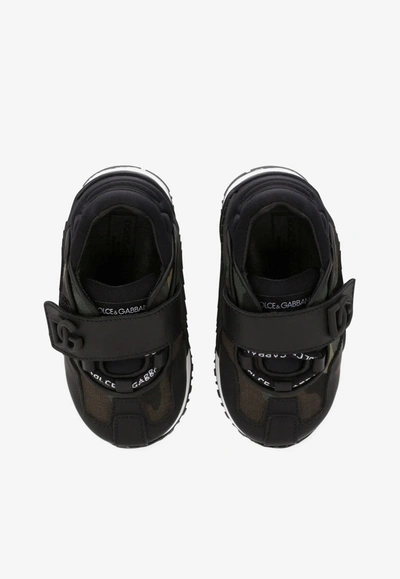 Shop Dolce & Gabbana Baby Boys Ns1 Camouflage Print Dg Sneakers In Black