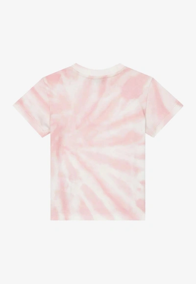 Shop Dolce & Gabbana Baby Boys Tie-dye T-shirt With Dg Logo Print In Pink