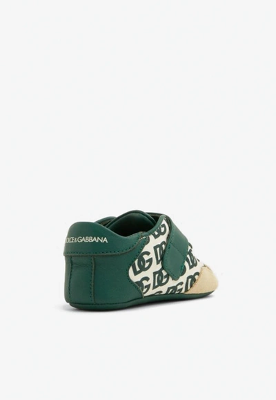 Shop Dolce & Gabbana Baby Dg Low-top Paneled Sneakers In Green