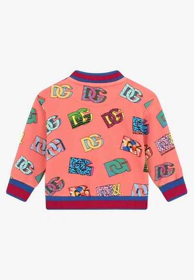 Shop Dolce & Gabbana Baby Girls All-over Dg Print Sweatshirt In Multicolor