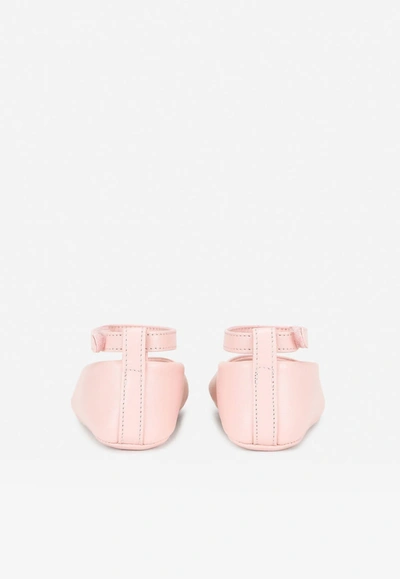 Shop Dolce & Gabbana Baby Girls Dg Ballet Flats In Nappa Leather In Pink