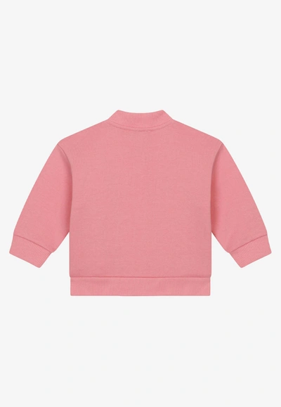 Shop Dolce & Gabbana Baby Girls Dg Logo Bomber Jacket In Pink