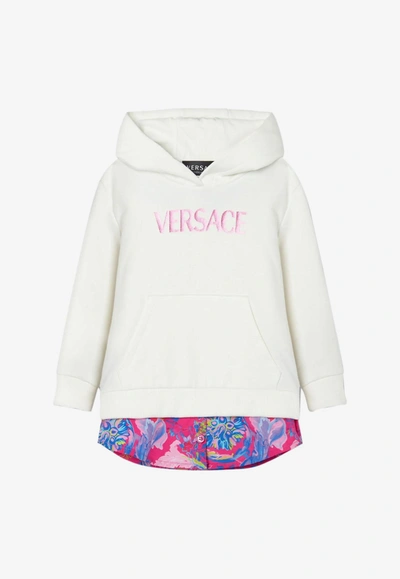 Shop Versace Baby Girls Kaleidoscopic Barocco Hoodie In White