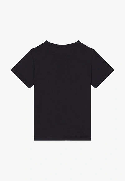 Shop Dolce & Gabbana Baby Girls Logo Plaque T-shirt In Black
