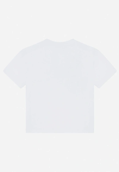 Shop Dolce & Gabbana Baby Girls Logo Print T-shirt In White