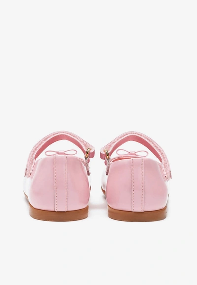 Shop Dolce & Gabbana Baby Girls Mary Jane Patent Leather Ballerinas In Pink