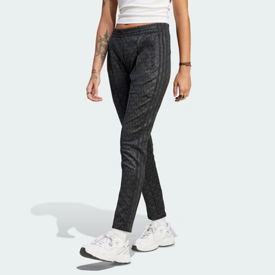 Shop Adidas Originals Women's Adidas Adicolor Trefoil Monogram Sst Track Pants In Black