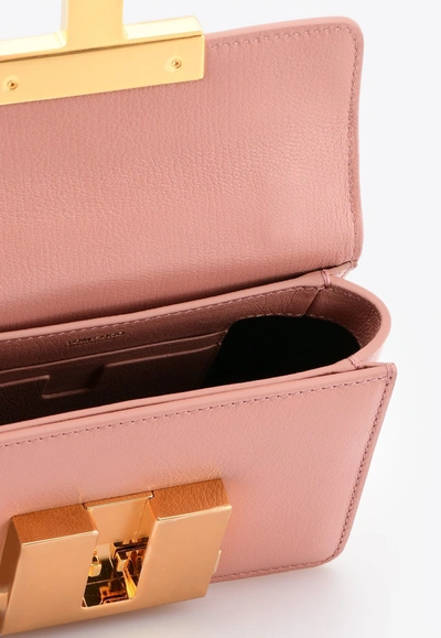 Shop Tom Ford Baguette Chain Shoulder Bag In Grained Leather In Pink