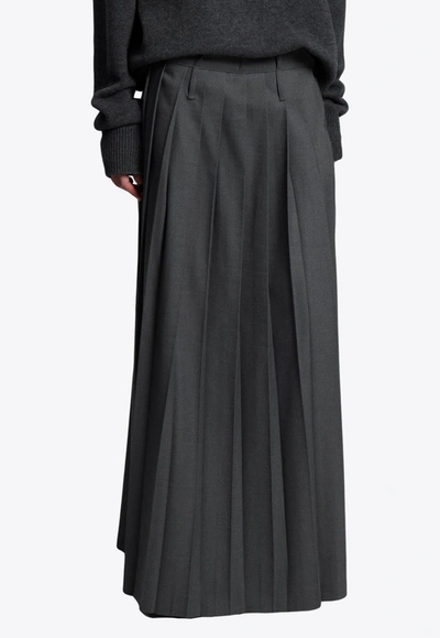 Shop The Frankie Shop Bailey Pleated Maxi Skirt In Gray