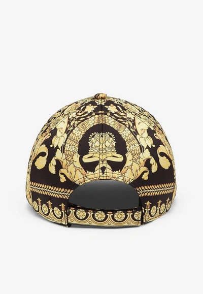 Shop Versace Barocco Baseball Cap In Yellow