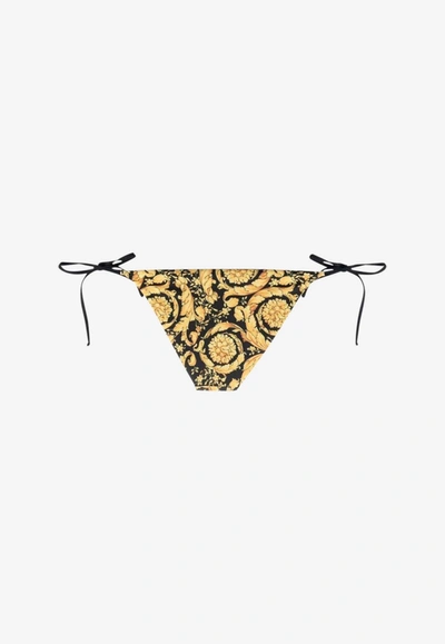 Versace Barocco Print Bikini Bottom In Multicolor